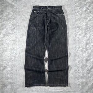 Y2K Baggy South Pole Brown Tab Black Wide Leg Jeans Size Mens 30X32